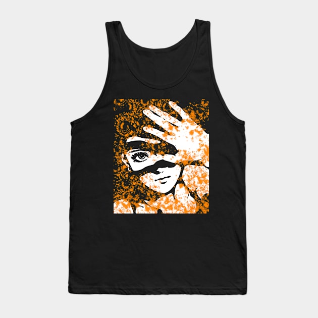 Punk Fashion Style Orange Glowing Girl Tank Top by Punk Fashion